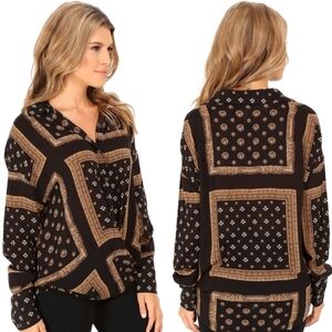 Free People, Little Secrets Button Down Shirt Sz SM